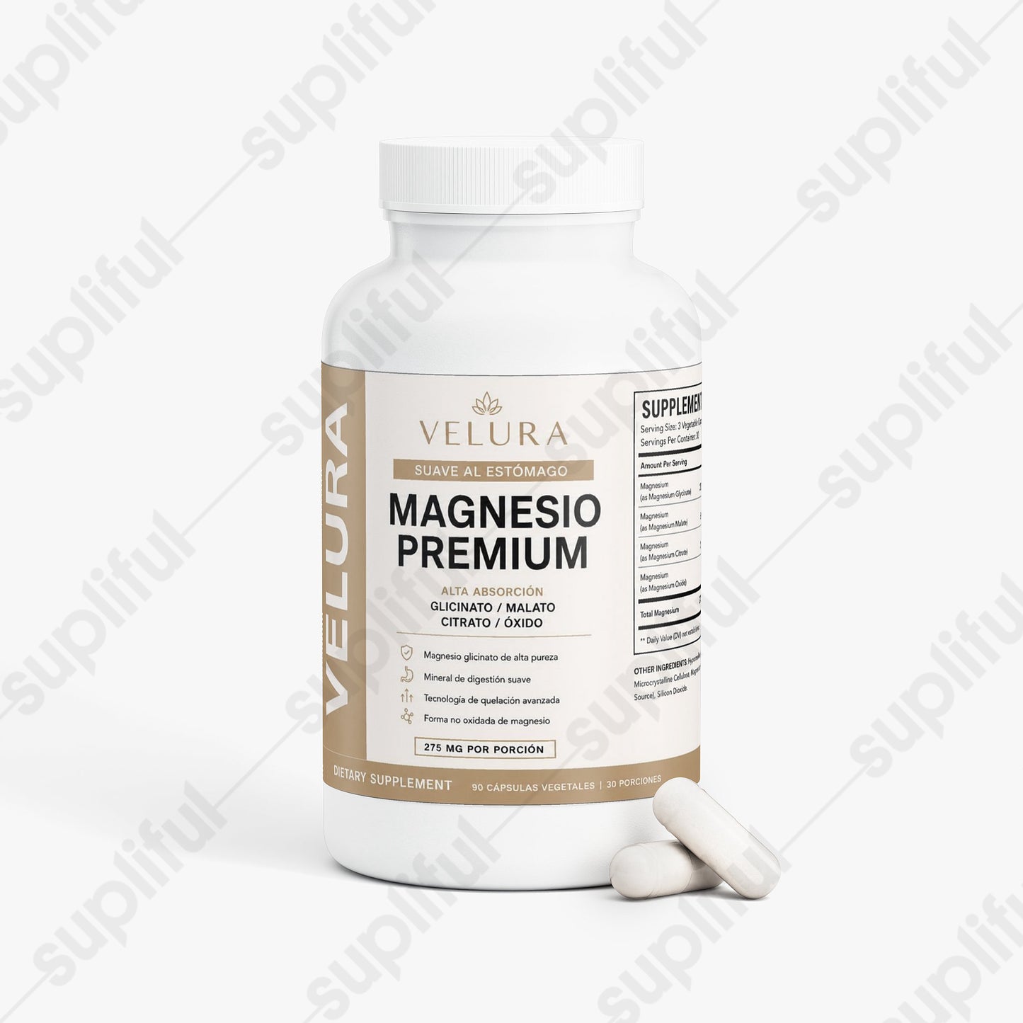 Magnesio Relajación muscular y digestiva.