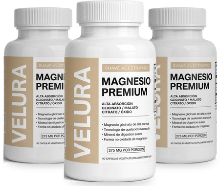 3 frascos de Velura Magnesio Premium
