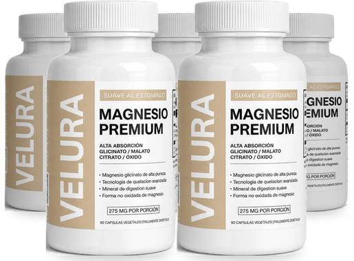 5 frascos de Velura Magnesio Premium